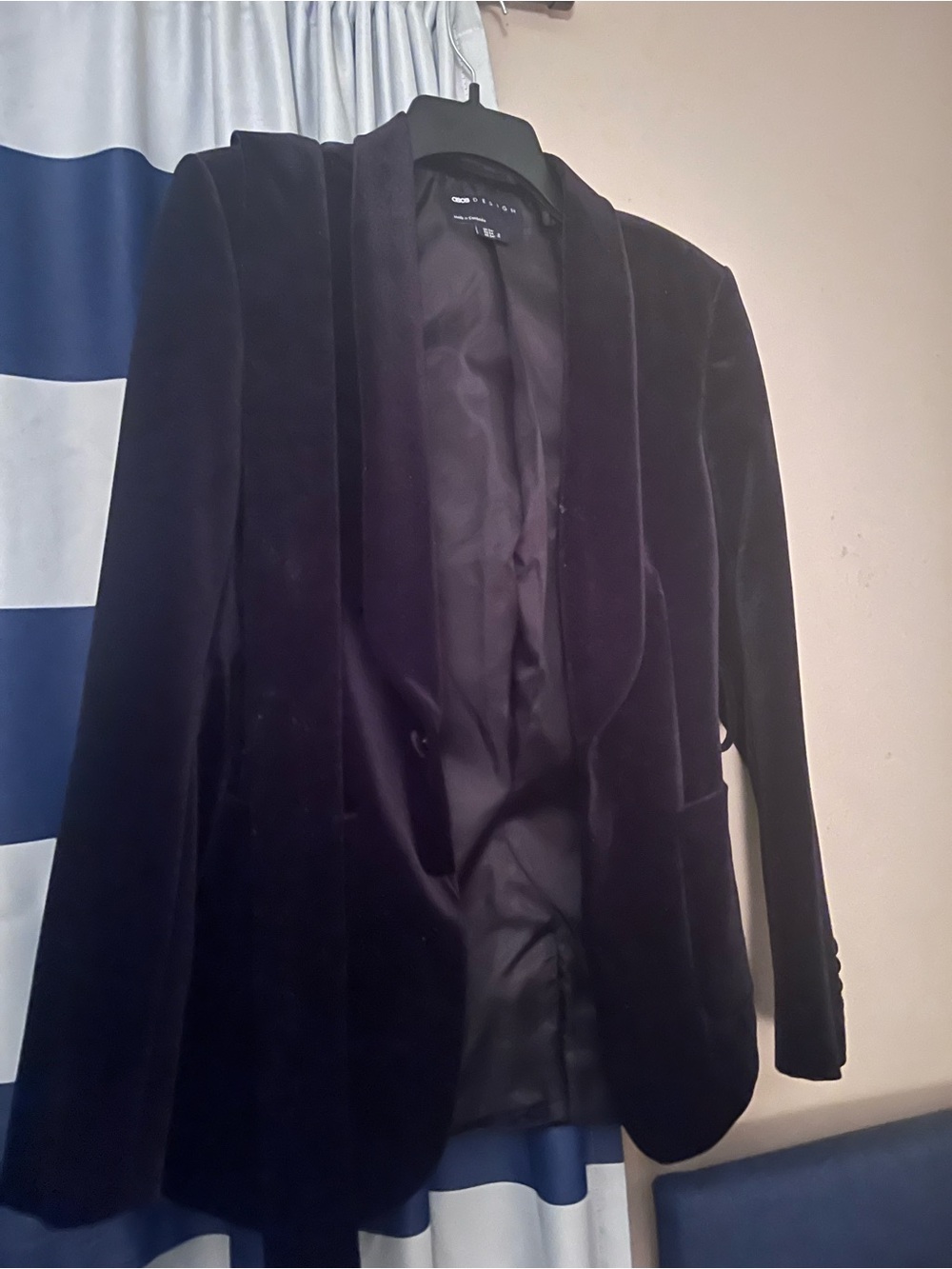 Men’s Velvet Blazer Jacket - Dark Purple